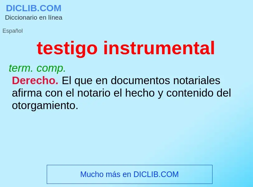 What is testigo instrumental - meaning and definition