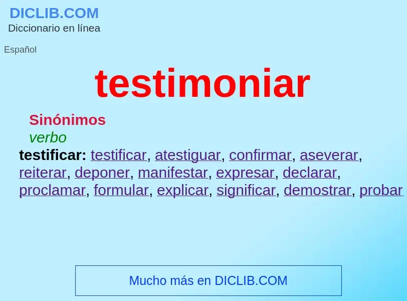 Что такое testimoniar - определение