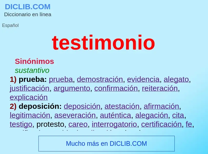 Wat is testimonio - definition