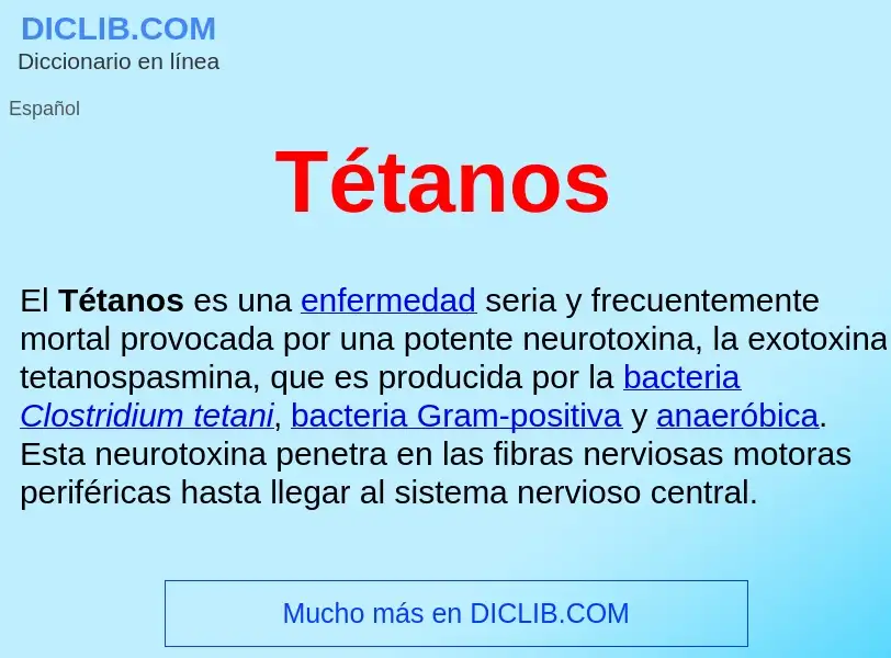 Wat is Tétanos  - definition