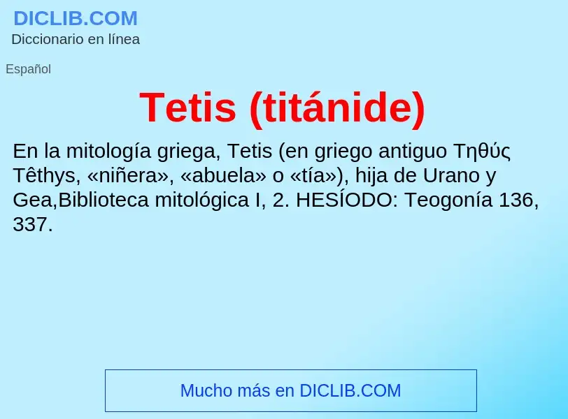 ¿Qué es Tetis (titánide)? - significado y definición