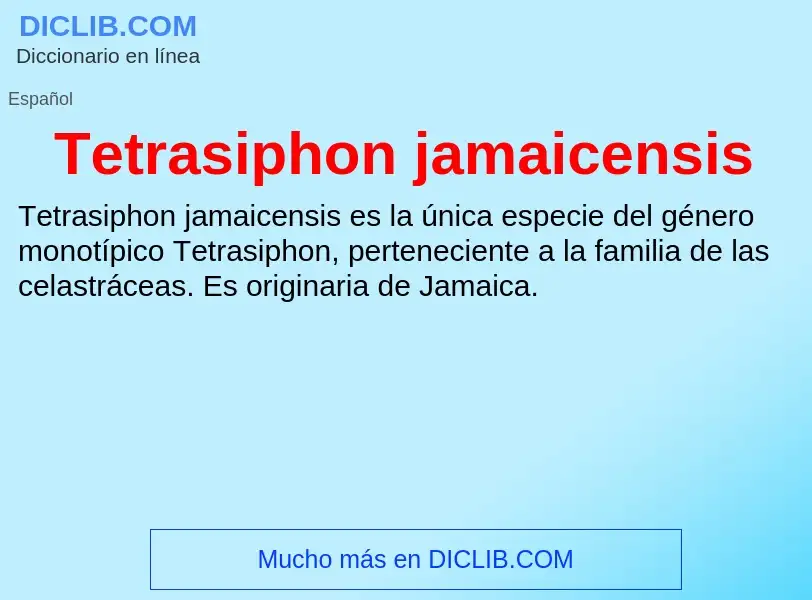 O que é Tetrasiphon jamaicensis - definição, significado, conceito