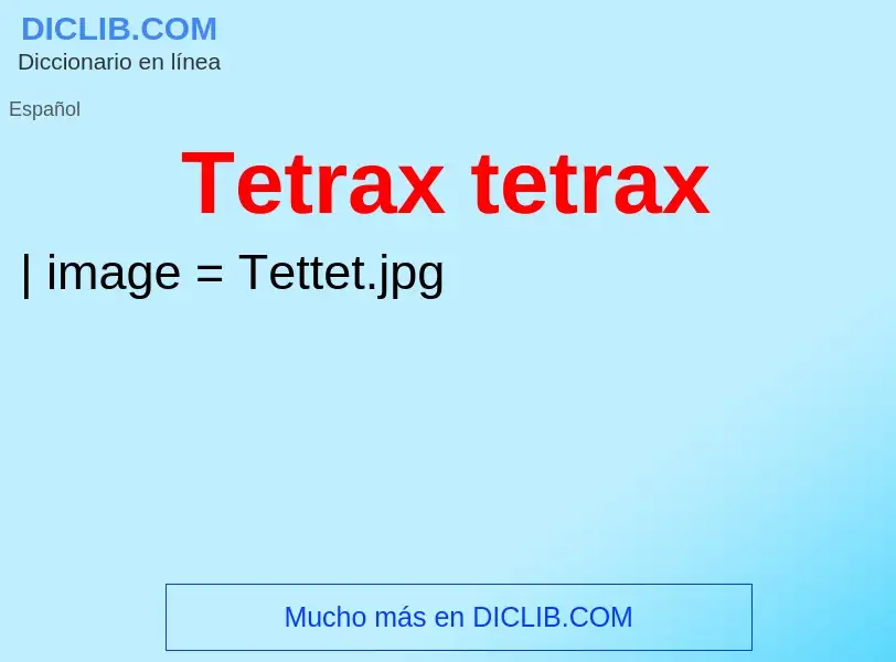 Что такое Tetrax tetrax - определение