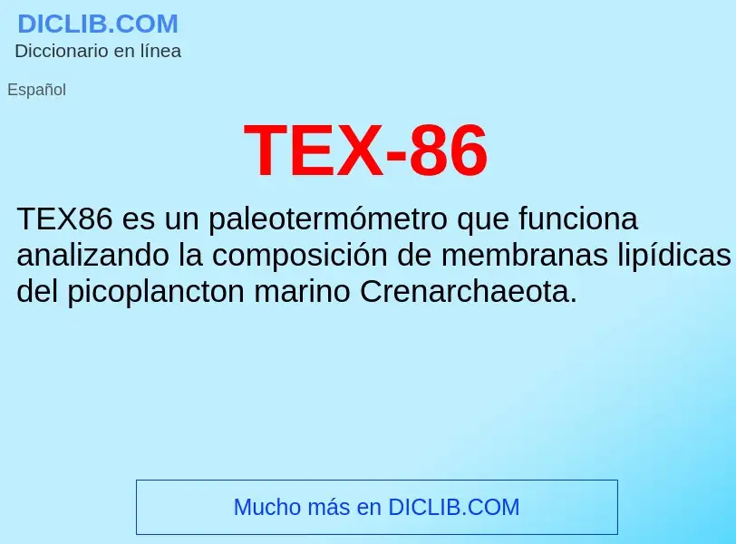 Wat is TEX-86 - definition