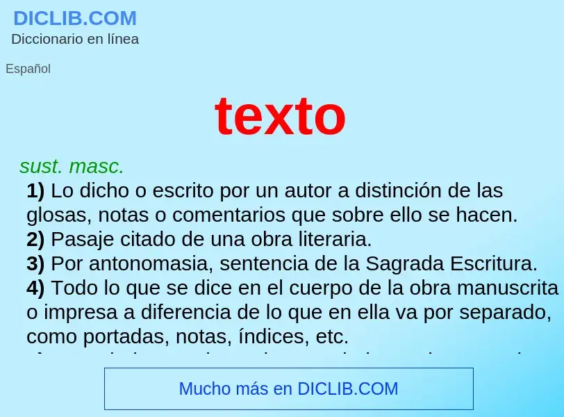 What is texto - definition