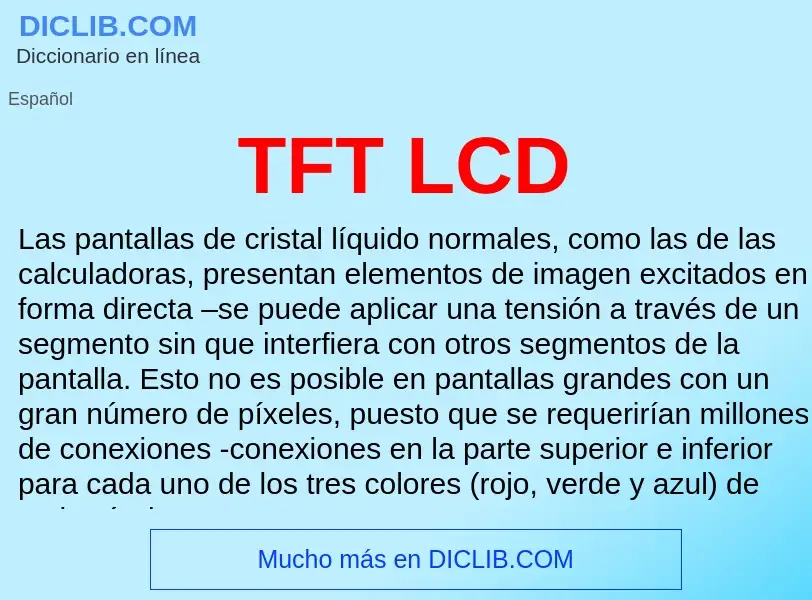 Wat is TFT LCD - definition