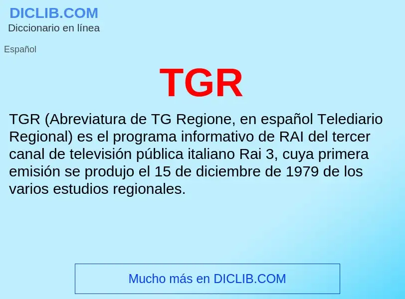 Wat is TGR - definition