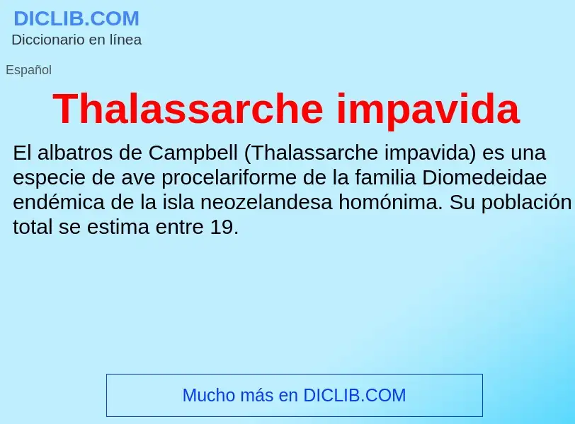 ¿Qué es Thalassarche impavida? - significado y definición