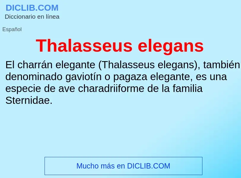 Τι είναι Thalasseus elegans - ορισμός