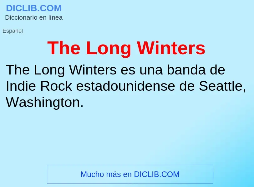 Что такое The Long Winters - определение