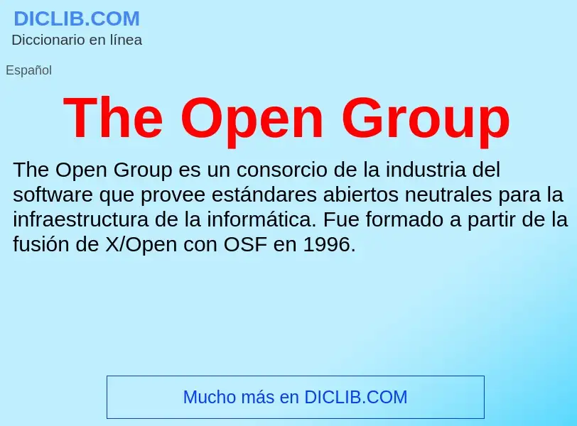 Wat is The Open Group - definition