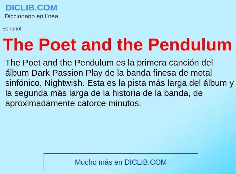 Что такое The Poet and the Pendulum - определение