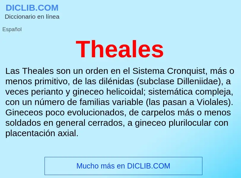 What is Theales - meaning and definition