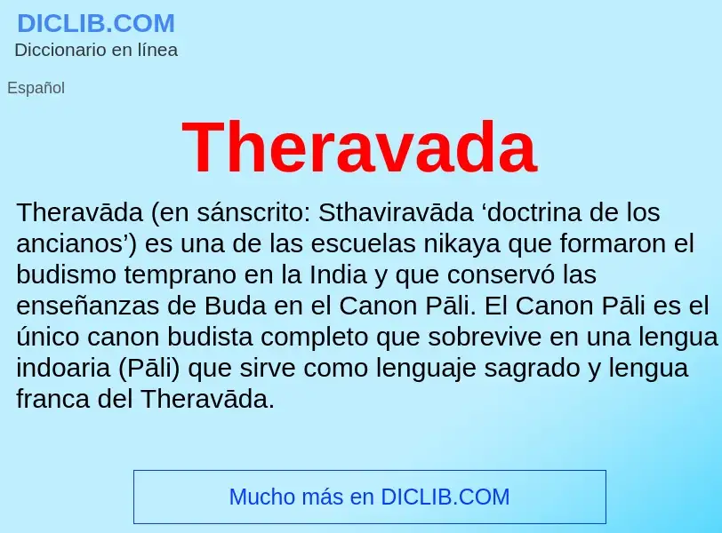 ¿Qué es Theravada? - significado y definición