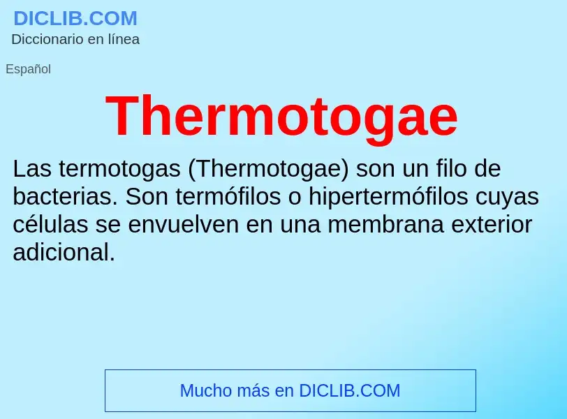 ¿Qué es Thermotogae? - significado y definición