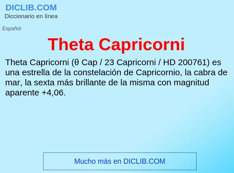 ¿Qué es Theta Capricorni? - significado y definición