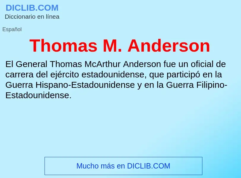 Wat is Thomas M. Anderson - definition