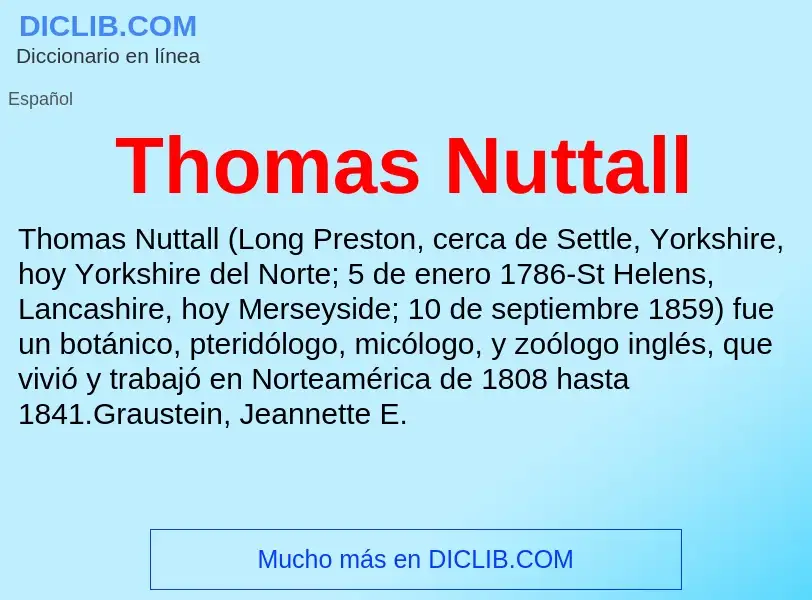 What is Thomas Nuttall - meaning and definition