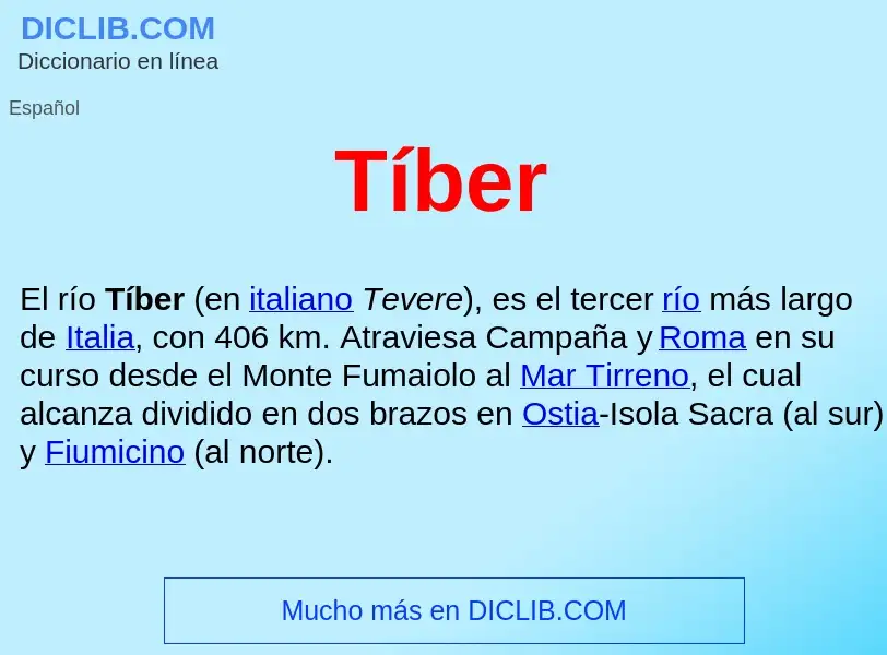 ¿Qué es Tíber ? - significado y definición