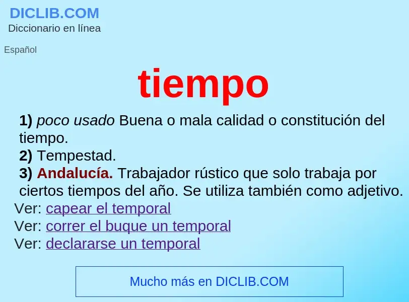 What is tiempo - meaning and definition