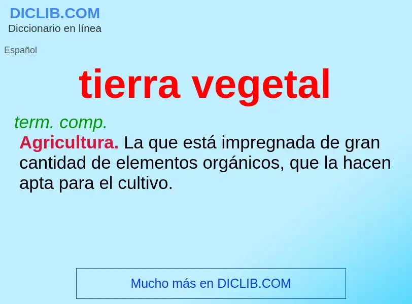 Wat is tierra vegetal - definition