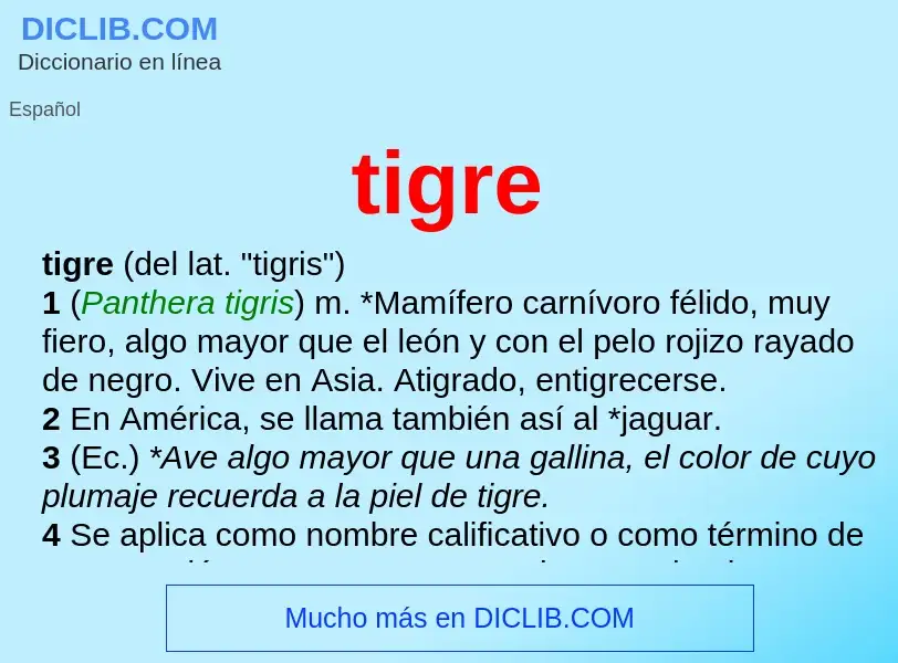 O que é tigre - definição, significado, conceito