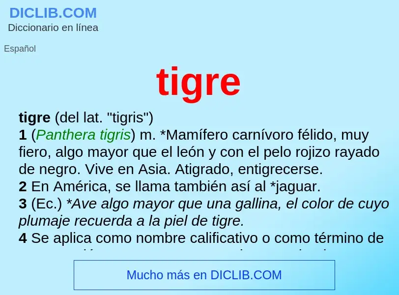 Che cos'è tigre - definizione