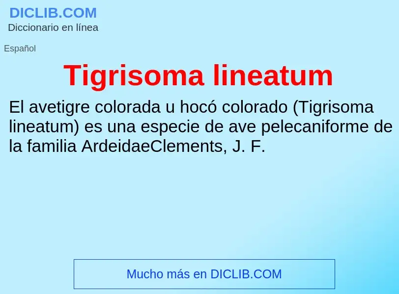 ¿Qué es Tigrisoma lineatum? - significado y definición