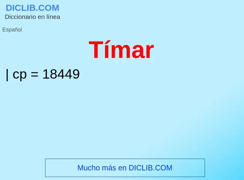 What is Tímar - meaning and definition