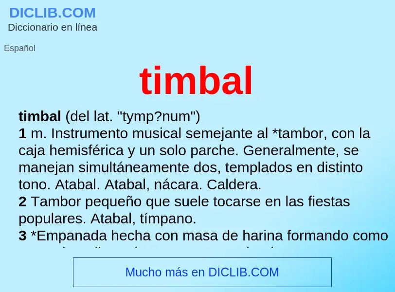 What is timbal - definition