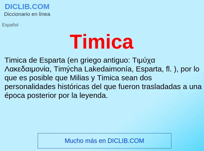 ¿Qué es Timica? - significado y definición