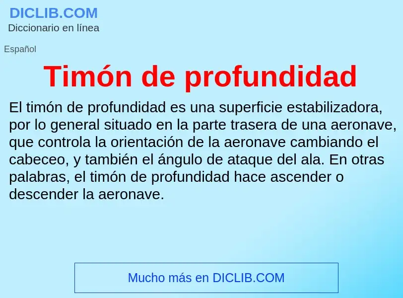 ¿Qué es Timón de profundidad? - significado y definición