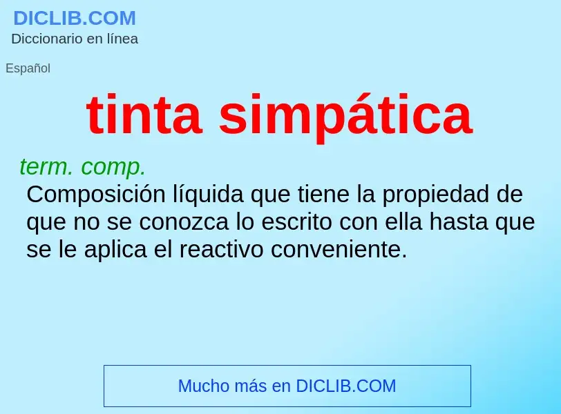 What is tinta simpática - meaning and definition