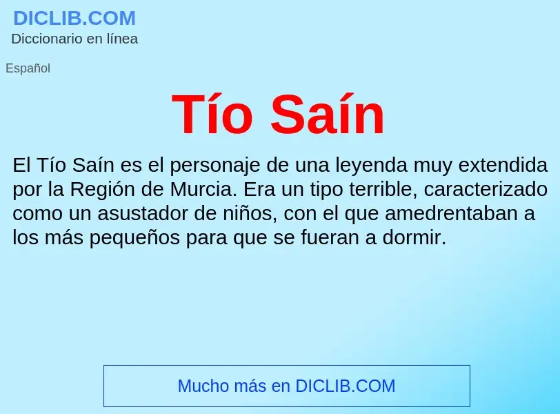 What is Tío Saín - meaning and definition