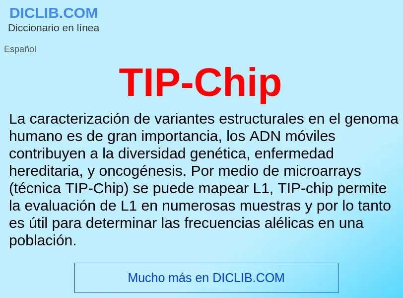 Qu'est-ce que TIP-Chip - définition