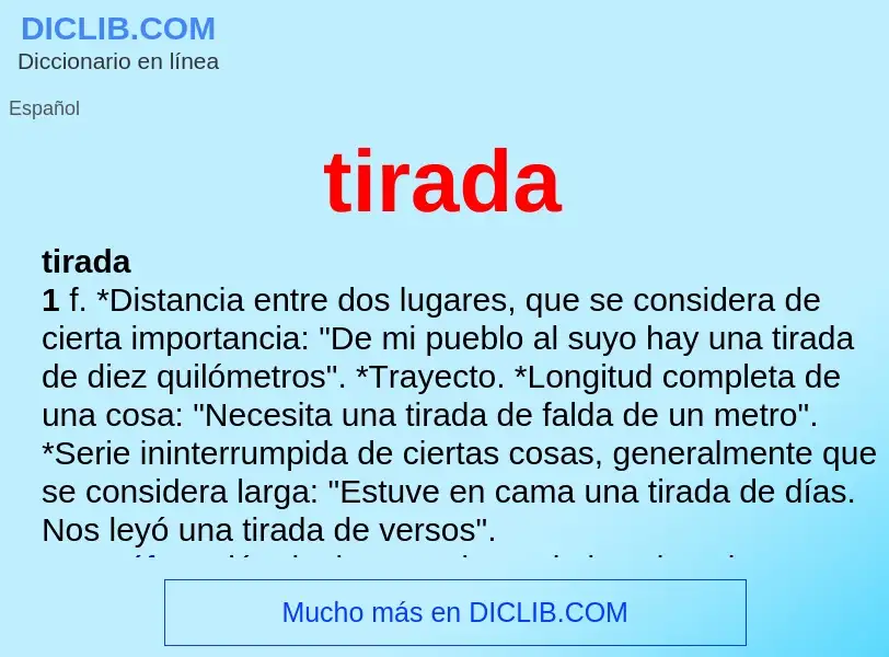 Was ist tirada - Definition