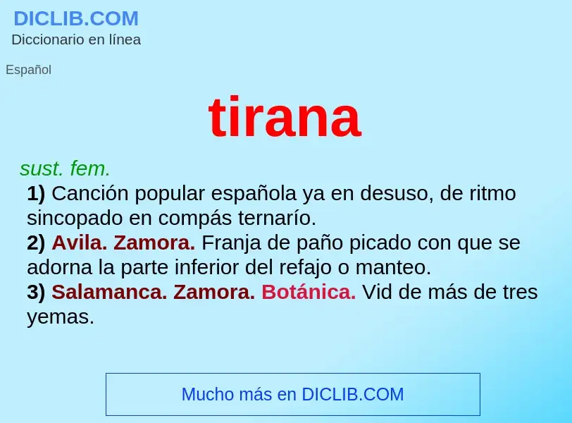 What is tirana - definition