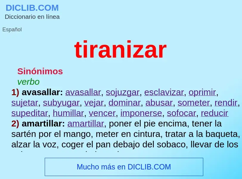 Wat is tiranizar - definition