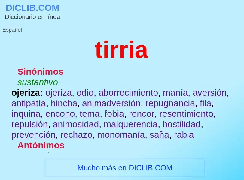 Was ist tirria - Definition