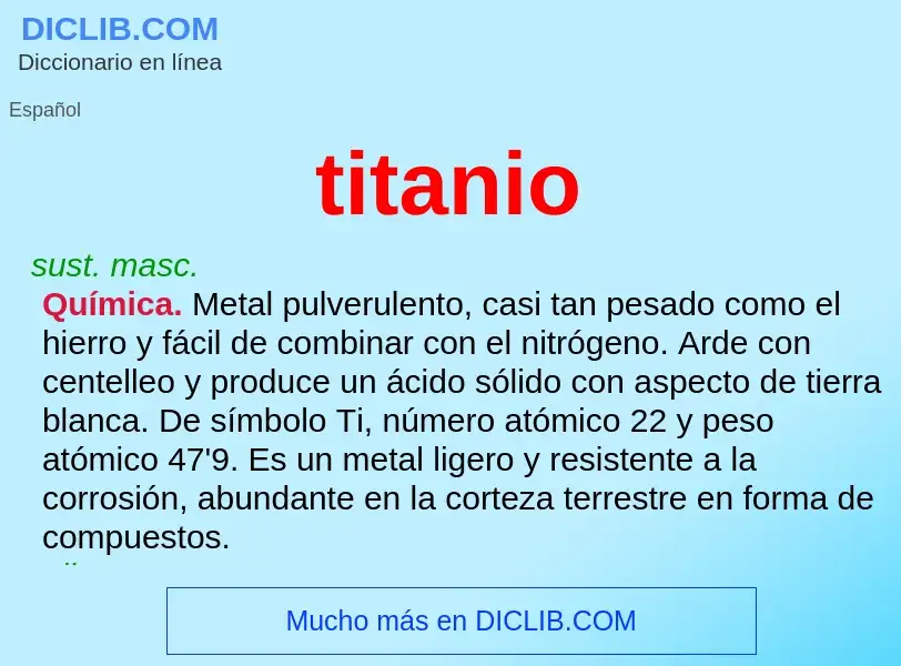 ¿Qué es titanio? - significado y definición