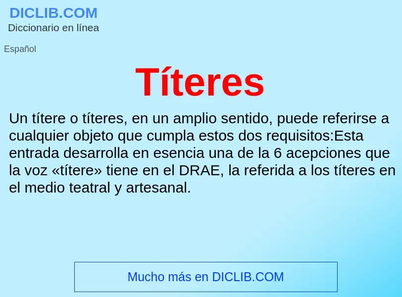 What is Títeres - meaning and definition