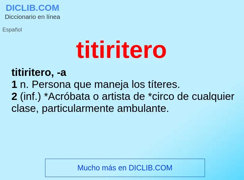 ¿Qué es titiritero? - significado y definición