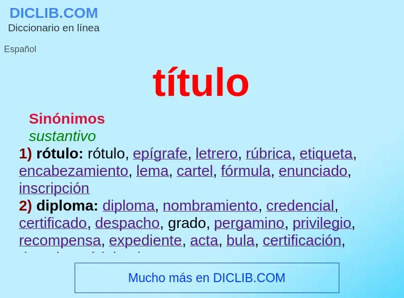 Wat is título - definition