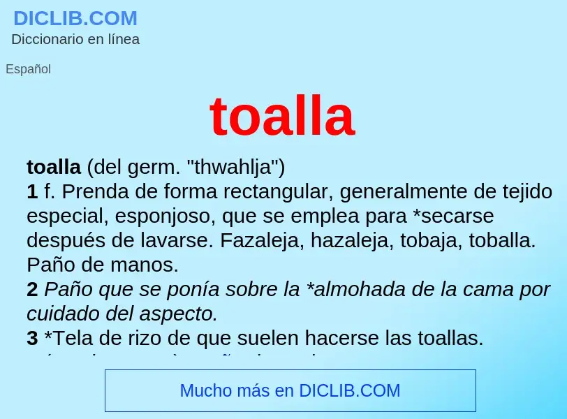 ¿Qué es toalla? - significado y definición