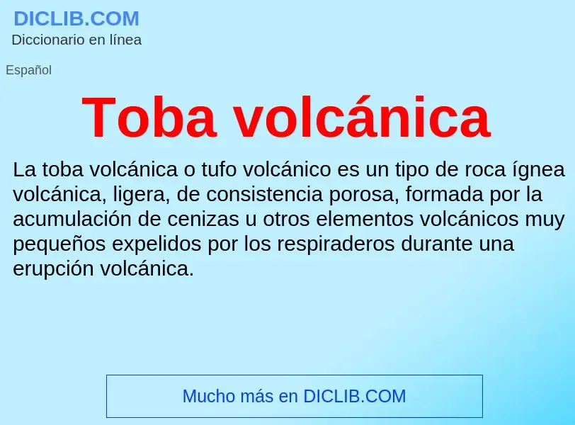 What is Toba volcánica - definition