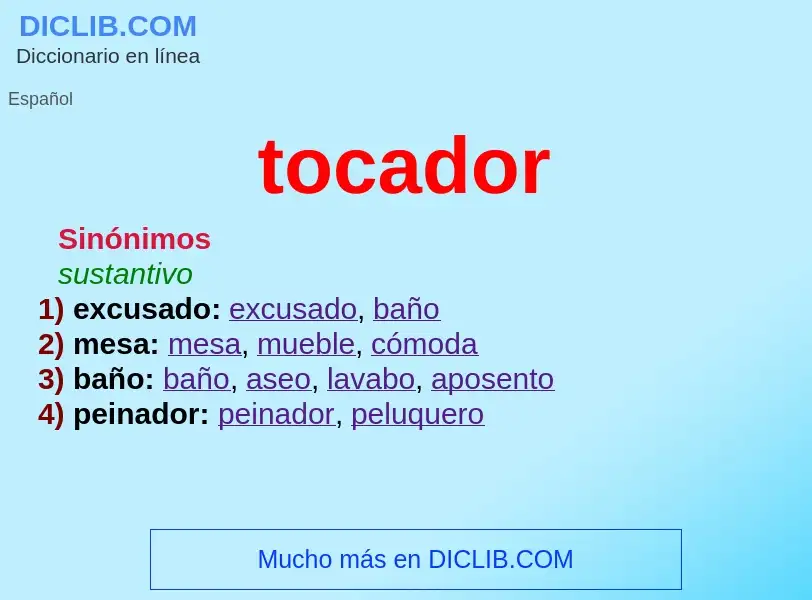 What is tocador - meaning and definition