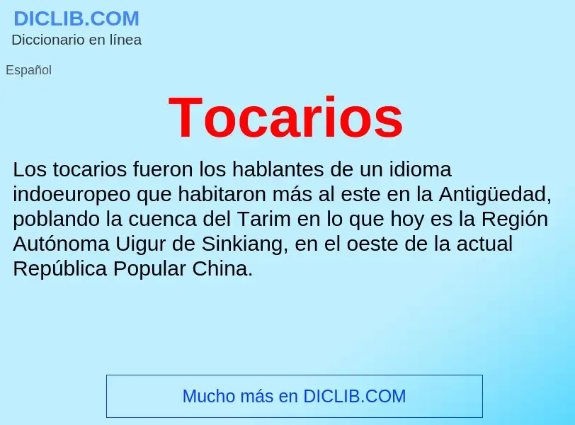 ¿Qué es Tocarios? - significado y definición