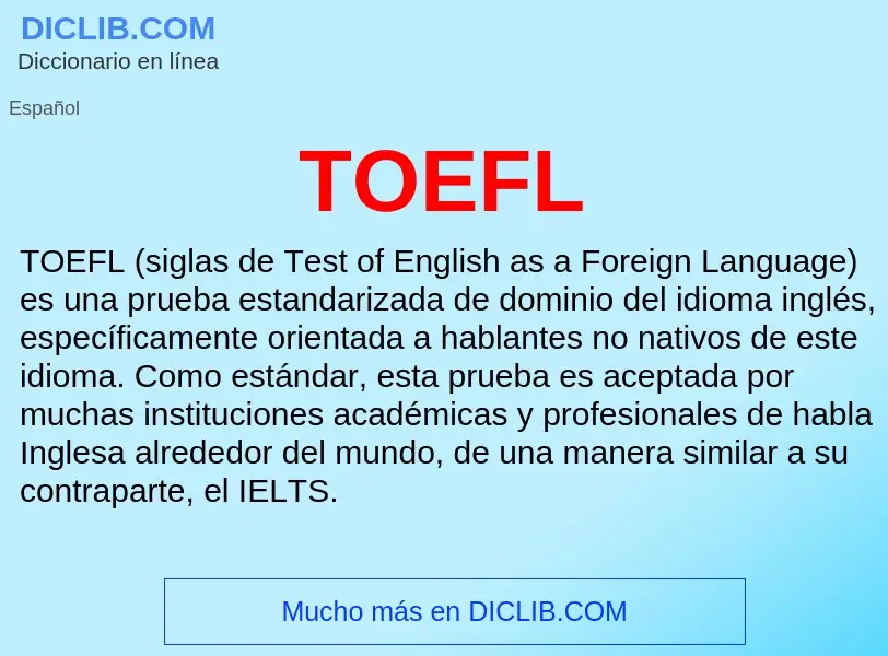 Τι είναι TOEFL - ορισμός