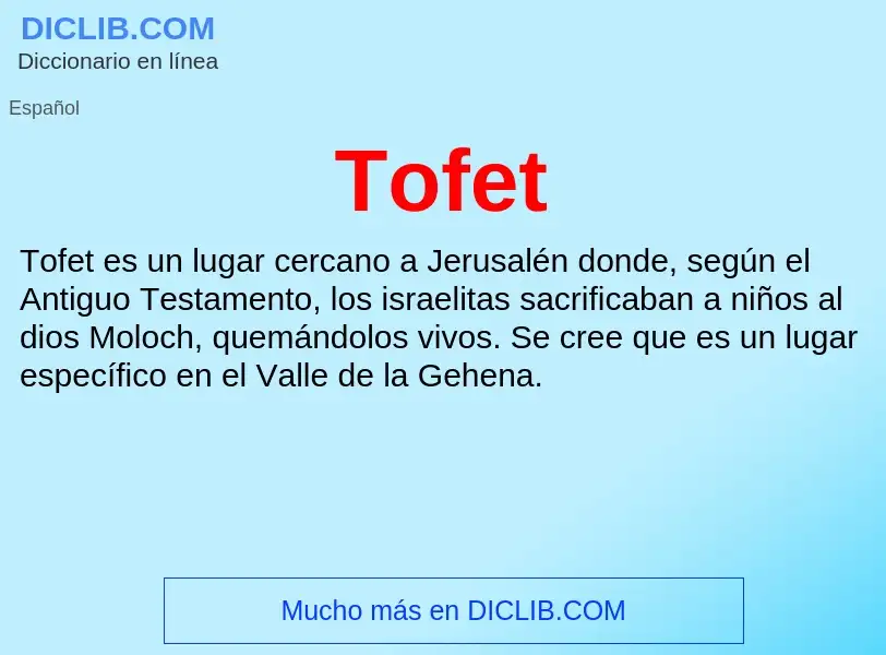 What is Tofet - definition