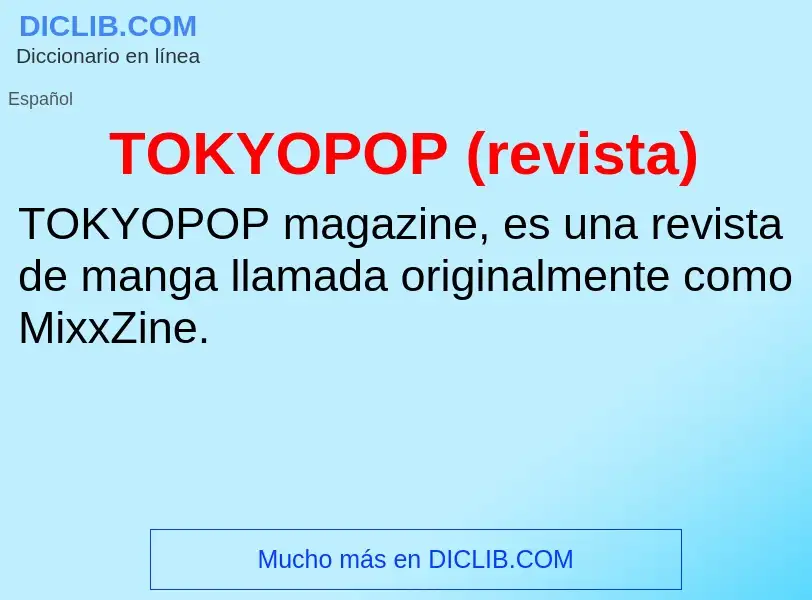 Wat is TOKYOPOP (revista) - definition